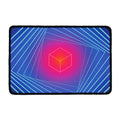 Blue Geometric EDM Light Print Kitchen Mat