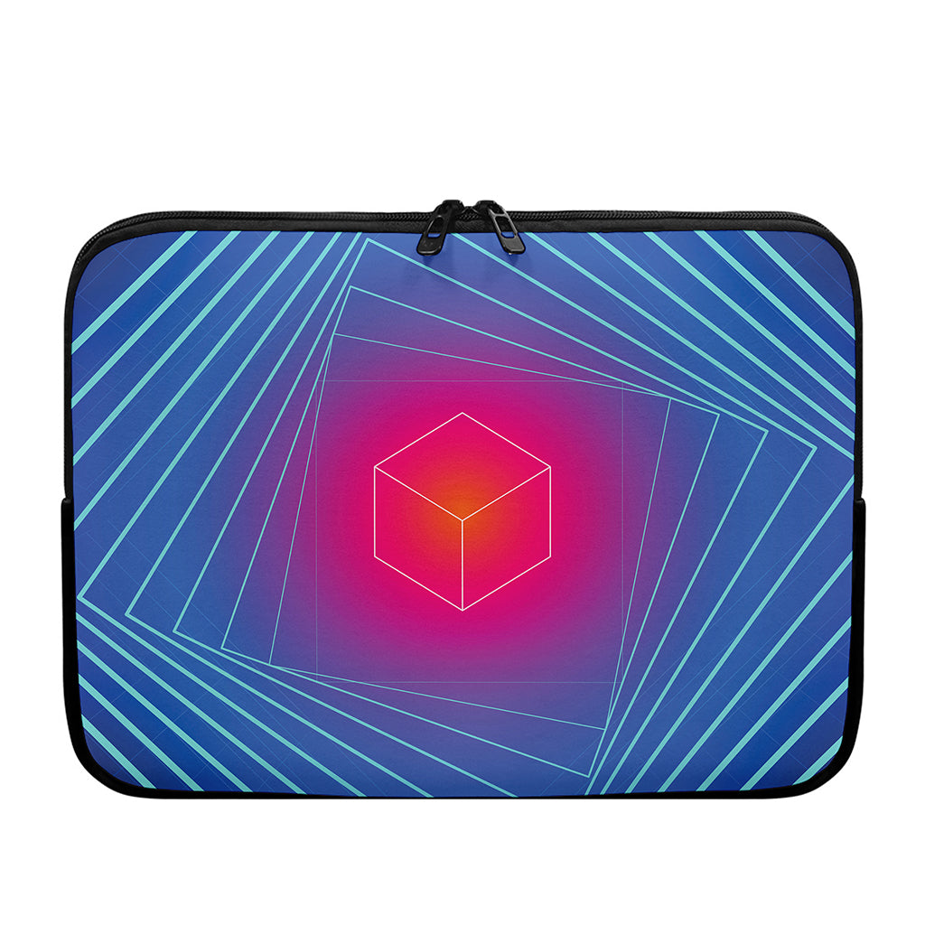 Blue Geometric EDM Light Print Laptop Sleeve