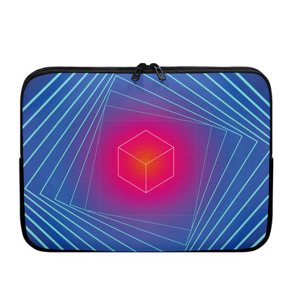 Blue Geometric EDM Light Print Laptop Sleeve