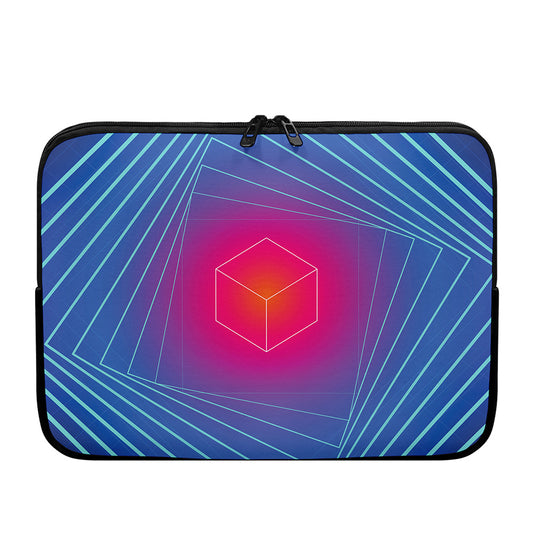 Blue Geometric EDM Light Print Laptop Sleeve