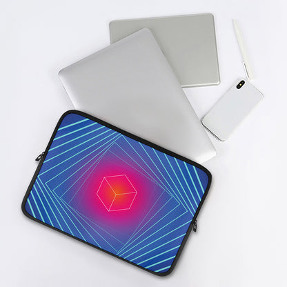 Blue Geometric EDM Light Print Laptop Sleeve