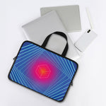 Blue Geometric EDM Light Print Laptop Sleeve With Handle