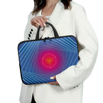 Blue Geometric EDM Light Print Laptop Sleeve With Handle