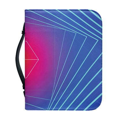 Blue Geometric EDM Light Print Leather Bible Cover