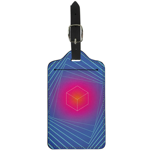 Blue Geometric EDM Light Print Luggage Tag