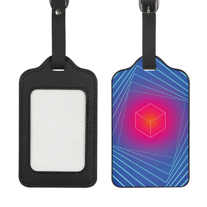 Blue Geometric EDM Light Print Luggage Tag