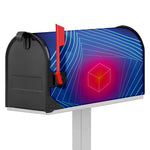 Blue Geometric EDM Light Print Mailbox Cover