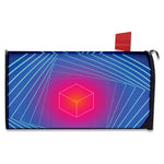 Blue Geometric EDM Light Print Mailbox Cover