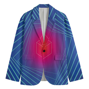 Blue Geometric EDM Light Print Men's Blazer