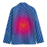 Blue Geometric EDM Light Print Men's Blazer