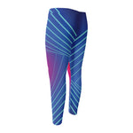 Blue Geometric EDM Light Print Men's Compression Pants