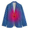 Blue Geometric EDM Light Print Men's Cotton Blazer