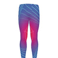 Blue Geometric EDM Light Print Men's Leggings