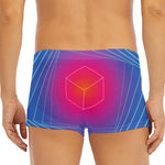 Blue Geometric EDM Light Print Men's Short Boxer Briefs