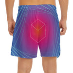 Blue Geometric EDM Light Print Men's Split Running Shorts