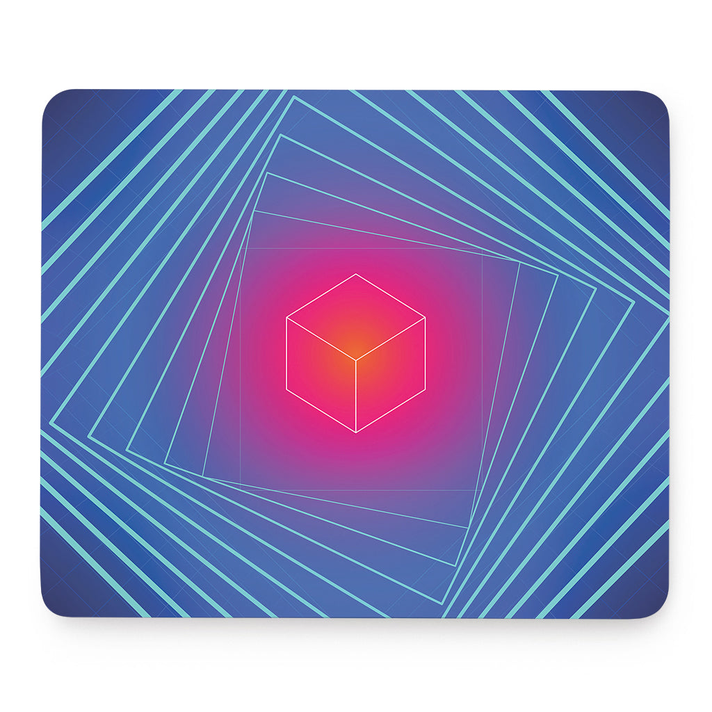 Blue Geometric EDM Light Print Mouse Pad