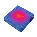 Blue Geometric EDM Light Print Outdoor Seat Cushion Cover