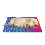 Blue Geometric EDM Light Print Pet Cooling Mat Cover
