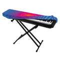 Blue Geometric EDM Light Print Piano Keyboard Cover