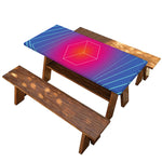 Blue Geometric EDM Light Print Picnic Table Cover