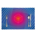 Blue Geometric EDM Light Print Placemat