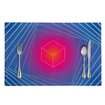 Blue Geometric EDM Light Print Placemat