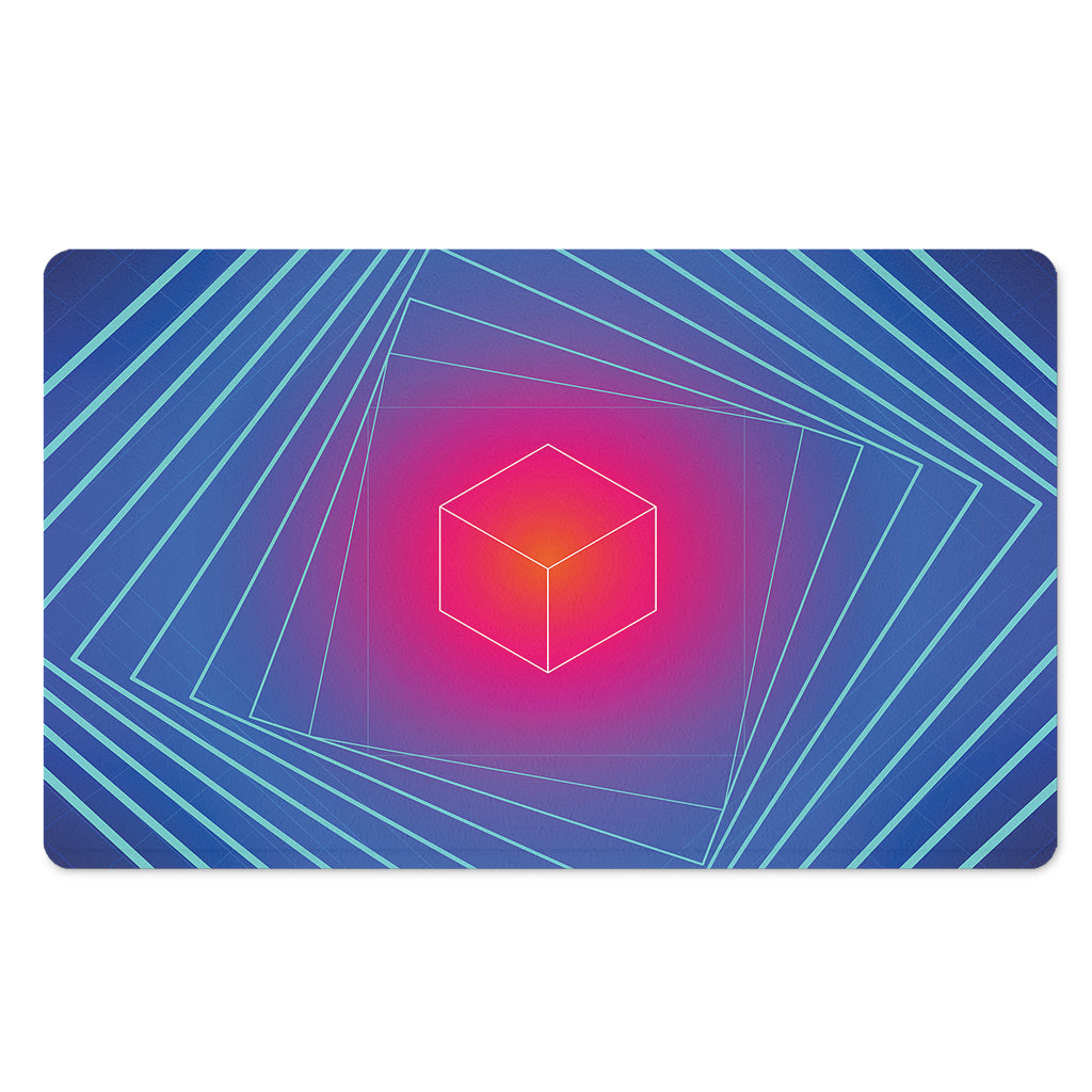 Blue Geometric EDM Light Print Polyester Doormat