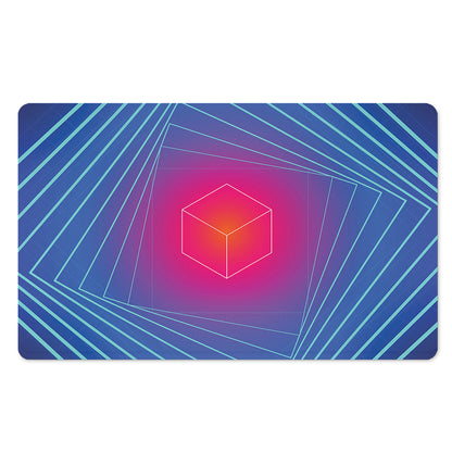 Blue Geometric EDM Light Print Polyester Doormat