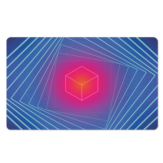 Blue Geometric EDM Light Print Polyester Doormat