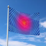 Blue Geometric EDM Light Print Polyester Flag