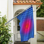Blue Geometric EDM Light Print Polyester Flag