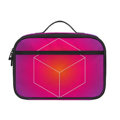 Blue Geometric EDM Light Print Portable Lunch Bag