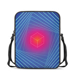 Blue Geometric EDM Light Print Rectangular Crossbody Bag