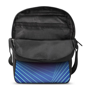 Blue Geometric EDM Light Print Rectangular Crossbody Bag