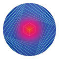 Blue Geometric EDM Light Print Round Blanket