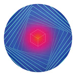 Blue Geometric EDM Light Print Round Blanket