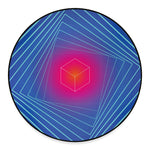 Blue Geometric EDM Light Print Round Floor Mat