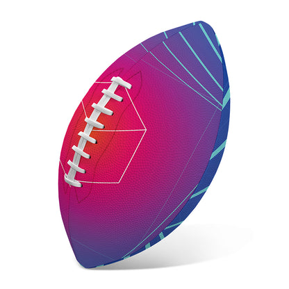 Blue Geometric EDM Light Print Rugby Ball