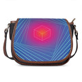 Blue Geometric EDM Light Print Saddle Bag