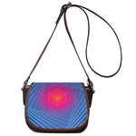 Blue Geometric EDM Light Print Saddle Bag