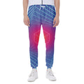 Blue Geometric EDM Light Print Joggers