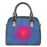 Blue Geometric EDM Light Print Shoulder Handbag