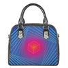 Blue Geometric EDM Light Print Shoulder Handbag