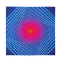 Blue Geometric EDM Light Print Silk Bandana