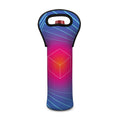 Blue Geometric EDM Light Print Single Neoprene Wine Tote