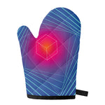 Blue Geometric EDM Light Print Single Oven Mitt