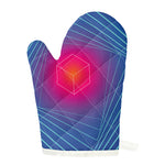 Blue Geometric EDM Light Print Single Oven Mitt