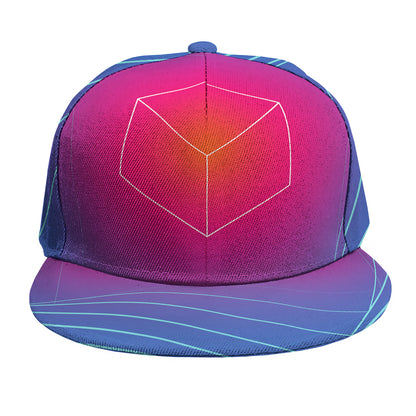 Blue Geometric EDM Light Print Snapback Cap