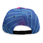 Blue Geometric EDM Light Print Snapback Cap