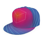 Blue Geometric EDM Light Print Snapback Cap